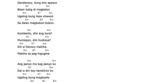 dandansoy lyrics bisaya translation